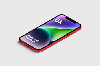 iPhone 12 Mockup Red