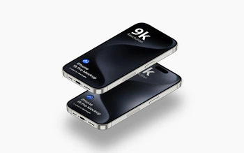 iphone 15 pro mockup white titanium